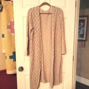 Tan Crochet Duster